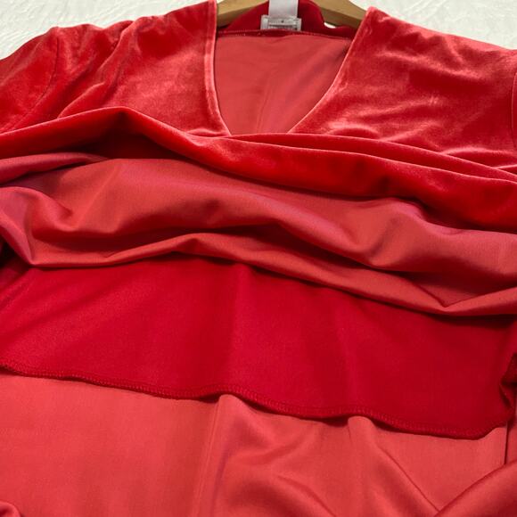 Chicos Red Velvet Long Sleeve Tunic Top Women's Size 2 / L Vamp Whimsigoth - Picture 6 of 7